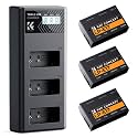 K&F CONCEPT 3-pack LP-E17 Battery and 3-slot LCD Charger, Compatible with Canon EOS RP, R10, R8, R50, Rebel T8i, T7i, T6i, SL2, SL3, EOS 200D, 250D, 77D, 750D, 760D, 800D, 8000D, Powershot V1