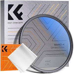 kampf concept 49mm circular polarizer filter ultra-slim 18 multi-coated optical glass circular polarizing filter for camera lenses with cleaning cloth k series