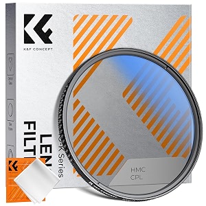 kampf concept 52mm circular polarizer filter ultra-slim 18 multi-coated optical glass circular polarizing filter for camera lenses with cleaning cloth k series