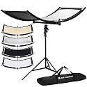 K&F CONCEPT U-Shape Reflector, 100x45cm, with 1.5m Stand, 4-in-1 Reflector
