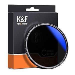 kampf concept variable nd lens filter nd2-nd400 1-9 stops 18 multi-layer coatings adjustable neutral density ultra slim lens filter for camera lens blue coated 55 mm