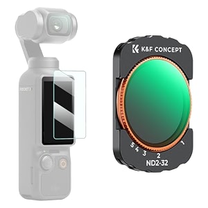 kampf concept adjustable magnetic nd filters set for dji osmo pocket 3 variable nd2-32 amp nd32-512 optical glass