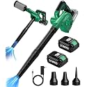 KIMO Cordless Leaf Blower and Vacuum Combo 4 in 1, 3 Nozzles for Inflation &amp; Deflation, 3Modes &amp; Variable Speed Up to 200CFM/150MPH with Reusable Bag, 2Pack Battery Operated Leaf Blowers for Lawn Care