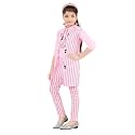 K.J.CREATIONS -Black Striped Jumpsuit Shrug with jacket