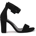 Block Heel For Woman Comfortable Pumps for Office, Party and Formal Occasions Buckled Ankle Strap Heeled Sandals