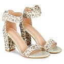 Block Heel For Woman Comfortable Pumps for Office, Party and Formal Occasions Buckled Ankle Strap Heeled Sandals