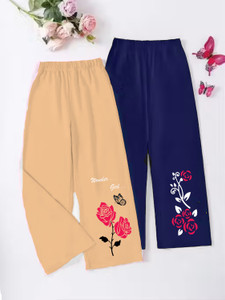 k m r capri for girls casual solid floral print polycotton