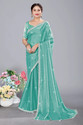 K SALIYA ENTERPRISE Embellished Bollywood Organza, Pure Silk Saree (Green)