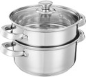 A K Traders Multipurpose Induction Base 2 Tiers Steamer Stainless Steel Steamer (2 L)