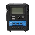K1688 PWM Solar Charge Controller, 12V 24V Auto Solar Power Controller with LCD Display, Dual USB Output for Solar RV Household System Industrial Monitoring (10A)