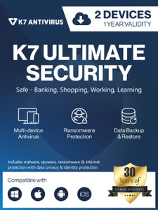 k7 security 2 pc 1 year ultimate security compatible with android windows mac ios email delivery - no cd