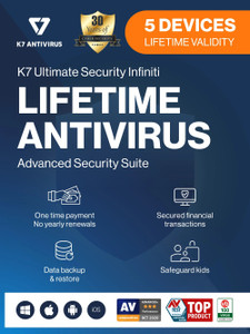 k7 security 5 pc lifetime validity ultimate security compatible with android windows mac ios email delivery - no cd