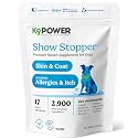 K9Power Show Stopper 8 oz– Awarded #1 Dog Skin &amp; Coat Product – Supports Allergy Relief, Itchy Skin, Shedding, Dull Coat – Salmon Oil, Collagen, Kelp, Zinc, Probiotics, Beet Juice, Vitamin C