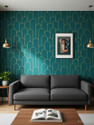 KAAF 250 cm x 45 cm Waterproof Abstract Vinyl Wallpaper (Green)