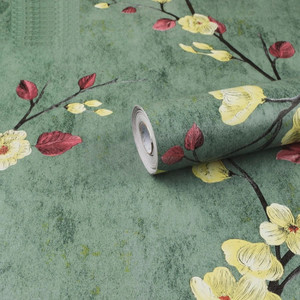 kaaf 250 cm x 45 cm waterproof floral  botanical vinyl wallpaper green