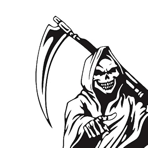 car sticker decal bumper car ghost19cmx14cm- black