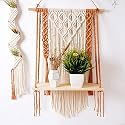 Kaahira Macrame Wall Hanging Shelf Organizer | Boho Decor Wall Decor - Modern Macrame Wall Hanging Tapestry - Housewarming Gift - (12x5x24CM) - Design N14