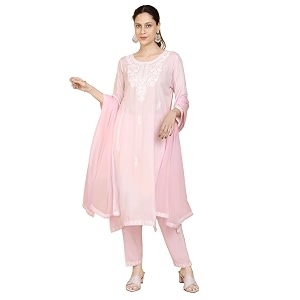 Kaari Womens Chikankari Kurta Set with Dupatta