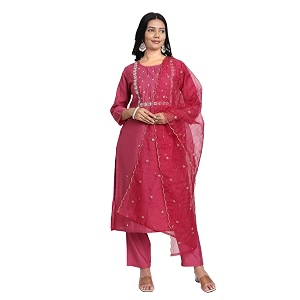 Kaari Womens Hand Embroidered Kurta Set with
