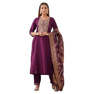 Kaari Womens Embroidered Kurta Set with Pant