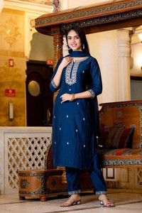 KaayaCreation Printed Kurta Trouser Pant Dupatta