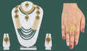 Kaaynat Brass, Stone, Mother of Pearl, Alloy Gold-plated Green, Gold, Gold Jewel Set (Pack of 2)