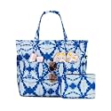 KABAQOO Extra Large Beach Bag Waterproof Sandproof Women Beach Tote with Zipper &amp; Wet Compartment for Pool Gym Grocery Travel