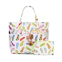 KABAQOO Extra Large Beach Bag Waterproof Sandproof Women Beach Tote with Zipper &amp; Wet Compartment for Pool Gym Grocery Travel