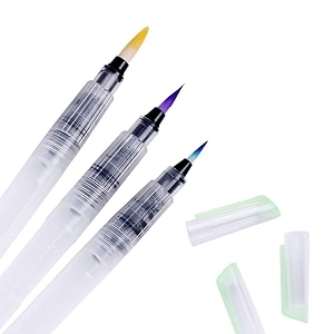kabeer art nylon 3 sizes water brush pen for watercolor calligraphy drawing tool markerwhite