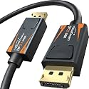 KabelDirekt – 16K Gaming DisplayPort Cable 2.1 – 6ft – DP80, 80Gbps