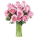 KaBloom-12 Pink Rose Bouquet, Flowers for Valentine, Mother's Day