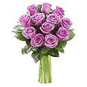 KaBloom-12 Purple Rose Bouquet, Flowers for Valentine, Mother's Day