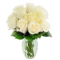 KaBloom-12 white Rose Bouquet, Flowers for Valentine, Mother's Day