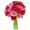 KaBloom-18 Red&Pink Rose Bouquet, Flowers for Valentine, Mother's Day