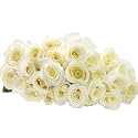 KaBloom-18 White Roses, Greens Bouquet,Flowers for Valentine, Mother's Day