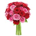 KaBloom-24 Pink&amp;Red Rose Bouquet, Flowers for Valentine, Mother's Day