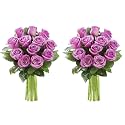 KaBloom-24 Purple Rose Bouquet, Flowers for Valentine, Mother's Day