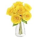 KaBloom-6 Yellow Rose Bouquet, Flowers for Valentine, Mother's Day