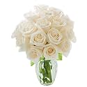 KaBloom PRIME NEXT DAY DELIVERY - Fall Collection - Bouquet of 18 Fresh White Roses (Farm-Fresh, Long-Stem) with Vase. Gift for Birthday, Anniversary, Thank You, Mother’s Day Fresh Flowers.