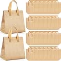 Kacctyen 100 Pcs Insulated Take Out Bags Bulk 9.5 x 6 x 9.5 in Thermal Insulation Food Bag for Coffee, Milk Tea, Hot Cold Food, Delivery Cooler Bag for Catering Restaurant Grocery Picnic (Kraft Color)