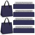 Kacctyen 100 Pcs Insulated Take Out Bags Bulk 9.5 x 6 x 9.5 in Thermal Insulation Food Bag for Coffee, Milk Tea, Hot Cold Food, Delivery Cooler Bag for Catering Restaurant Grocery Picnic (Navy Blue)