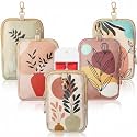 Kacctyen 5 Pcs Boho Hand Sanitizer Holder, Zippered Pouch with Snap Hook