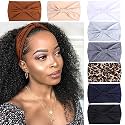 Kachanaa 8 Packs Large Wide Headbands for Women's Hair,Non Slip Soft African Bandeau Hair Bands Makeup Yoga Workout Running Sweat Hair Wraps Fashion Hair Accessories for Black Women
