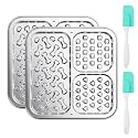 Kactoily 2-Pack 304 Stainless Steel Lick Mat for Dogs and Cats
