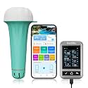 kactoily Pro 7-in-1 Smart WiFi Pool Monitor, 5200mAh Magnetic Charge Pool Water Tester, 24/7 Monitoring for pH, ORP, Chlorine, Salt, TDS, EC & Temp in Inground/Above Ground Pools, Hot Tubs, Spas
