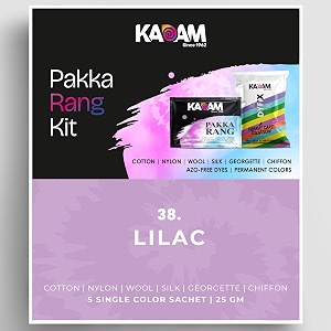 kadam pakka rang fabric dye colour  25g pack  includes dyfix color fixer  permanent fabric dyes for old faded jeans and clothes lilac