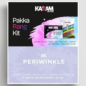 kadam pakka rang fabric dye colour  25g pack  includes dyfix color fixer  permanent fabric dyes for old faded jeans and clothes periwinkle