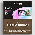 Kadam Pakka Rang Fabric Dye Colour | 25g Pack | Includes DyFix Color Fixer | Permanent Fabric Dyes for Old Faded Jeans and Clothes (Mocha Brown)