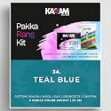 Kadam Pakka Rang Fabric Dye Colour | 25g Pack | Includes DyFix Color Fixer | Permanent Fabric Dyes for Old Faded Jeans and Clothes (Teal Blue)