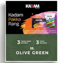 KADAM Pakka Rang Fabric Dye| Olive Green | 3 Dye Sachets + 3 DyFix Fixer Sachets